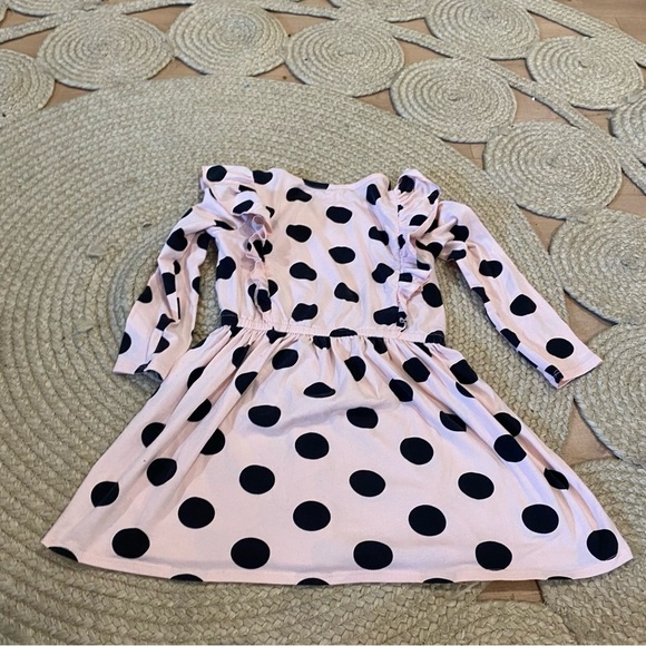 Tucker + Tate Pink Polkadot Ruffle Dress 4 pink black - Picture 1 of 7